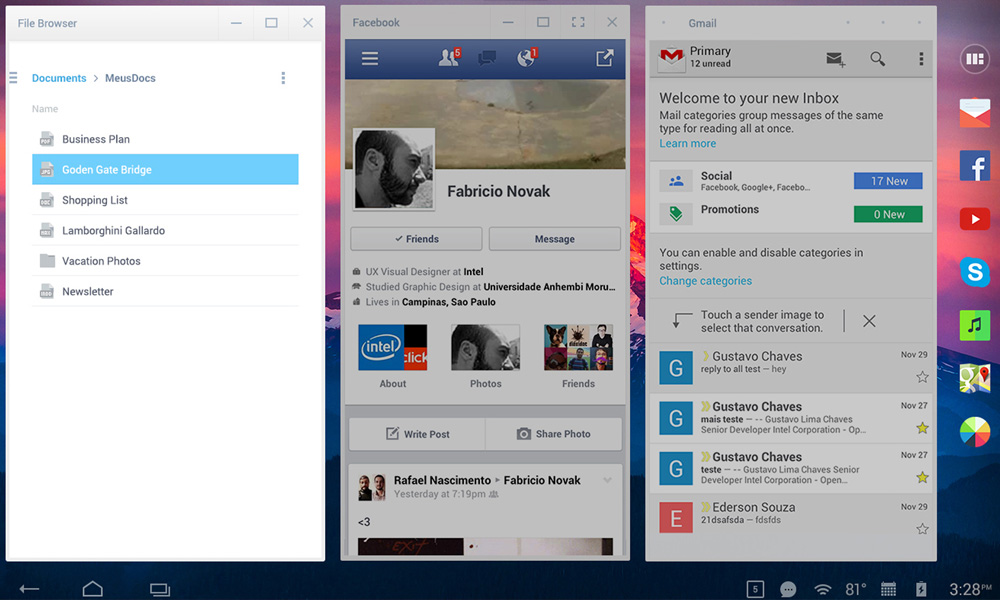Mouse-oriented multi-window layout on a PC