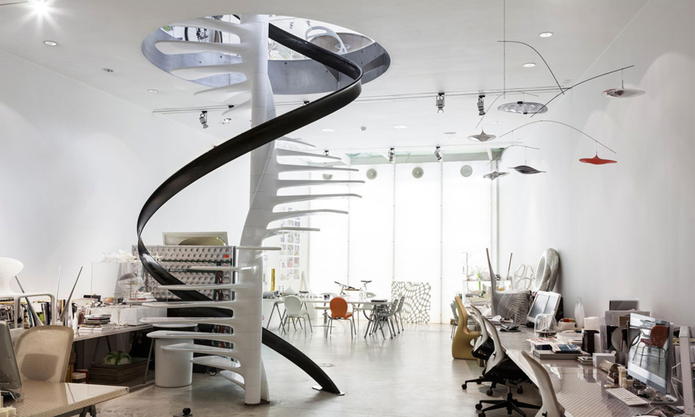 Spiral staircase in the Lovegrove studio