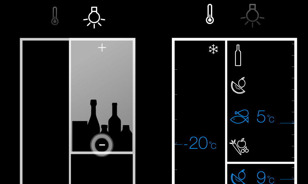Fridge interface screens