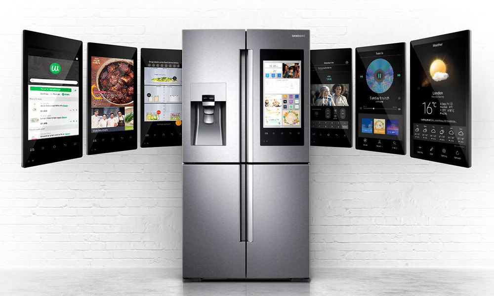 Fridge concept showing multiple screens